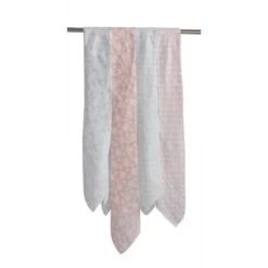 Bacati - Petals/Floral Muslin Swaddling Blankets Set Of 4 Aqua/Coral -Graco Sales GUEST 75b8a8d3 6ca2 41cf 9f8a 9fc2b5a85ac0