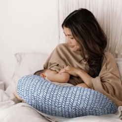 Boppy Original Support Nursing Pillow - Blue Herringbone -Graco Sales GUEST 75c5ca19 af87 4517 bc49 48cca936bdec