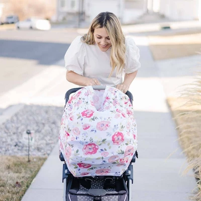 Bebe Au Lait Pure & Simple 5-in-1 Cover With 2 Nursing Pads - Floral Pop - 3ct 4 Bebe Au Lait Pure & Simple 5-in-1 Cover With 2 Nursing Pads - Floral Pop - 3ct - Image 2