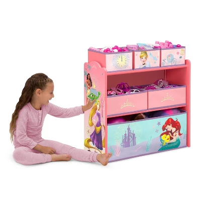 Delta Children Disney Princess 6 Bin Design And Store Toy Organizer - Greenguard Gold Certified 4 Delta Children Disney Princess 6 Bin Design And Store Toy Organizer - Greenguard Gold Certified - Image 2