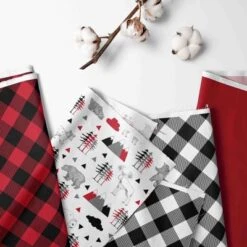 Bacati - Lumberjack Red Black Gray 3 Pc Crib Bedding Set