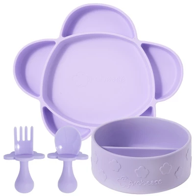 Grabease 4-Piece Stay-Put Table Set For Babies & Toddlers 6 Months & Up, Divided Bowl With Suction Bottoms Plus Self-Feeding Spoon & Fork 9 Grabease 4-Piece Stay-Put Table Set For Babies & Toddlers 6 Months & Up, Divided Bowl With Suction Bottoms Plus Self-Feeding Spoon & Fork - Image 7