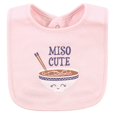 Hudson Baby Infant Girl Cotton Bibs, Food Puns Girl, One Size 3 Hudson Baby Infant Girl Cotton Bibs, Food Puns Girl, One Size