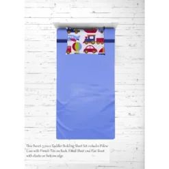 Bacati - Transportation Blue Red Green Navy Orange 3 Pc Toddler Sheet Set -Graco Sales GUEST 7c529c33 88dc 4b12 9e75 2468169f5bd3