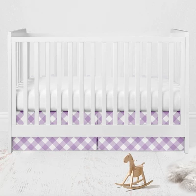 Bacati - Watercolor Floral Purple Gray 4 Pc Crib Bedding Set With Diaper Caddy 6 Bacati - Watercolor Floral Purple Gray 4 Pc Crib Bedding Set With Diaper Caddy - Image 4