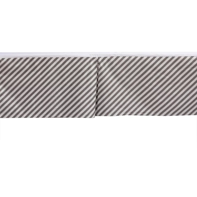 Bacati - White/Gray Warp Stripes Crib/Toddler Bed Skirt 4 Bacati - White/Gray Warp Stripes Crib/Toddler Bed Skirt - Image 2