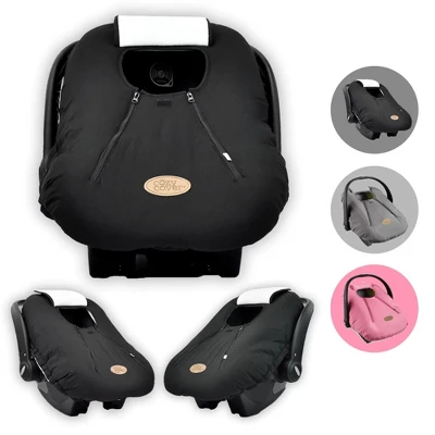 CozyBaby Cozy Cover Infant Car Seat Insulating Cover With Dual Zippers, Face Shield, And Elastic Edge For Travel During Winter Months, Black 3 CozyBaby Cozy Cover Infant Car Seat Insulating Cover With Dual Zippers, Face Shield, And Elastic Edge For Travel During Winter Months, Black - Image 2