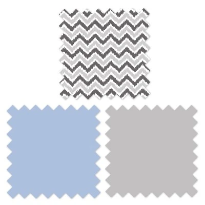 Bacati - Ikat Dots Zebra Blue Grey Muslin Boys 8 Pc Crib Set With Crib Rail Guard 9 Bacati - Ikat Dots Zebra Blue Grey Muslin Boys 8 Pc Crib Set With Crib Rail Guard - Image 7