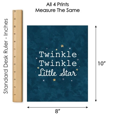 Big Dot Of Happiness Twinkle Twinkle Little Star - Unframed Moon & Cloud Nursery And Kids Room Linen Paper Wall Art - Set Of 4 Artisms - 8 X 10 Inches 6 Big Dot Of Happiness Twinkle Twinkle Little Star - Unframed Moon & Cloud Nursery And Kids Room Linen Paper Wall Art - Set Of 4 Artisms - 8 X 10 Inches - Image 4