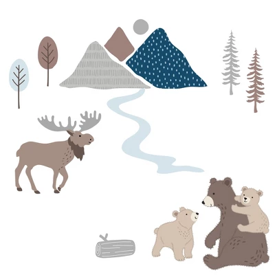 Lambs & Ivy Big Sky Blue/Brown Woodland Animals 4-Piece Baby Crib Bedding Set 7 Lambs & Ivy Big Sky Blue/Brown Woodland Animals 4-Piece Baby Crib Bedding Set - Image 5