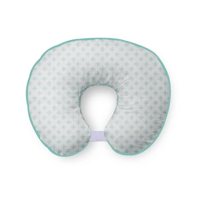 Bacati - 3 Pc Petals/Floral Aqua Muslin Hugster Feeding & Infant Support Nursing Pillow With 2 Removable Zippered Covers 4 Bacati - 3 Pc Petals/Floral Aqua Muslin Hugster Feeding & Infant Support Nursing Pillow With 2 Removable Zippered Covers - Image 2