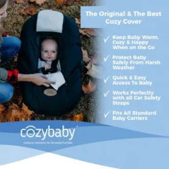 CozyBaby Cozy Cover Infant Car Seat Insulating Cover With Dual Zippers, Face Shield, And Elastic Edge For Travel During Winter Months, Black 8 CozyBaby Cozy Cover Infant Car Seat Insulating Cover With Dual Zippers, Face Shield, And Elastic Edge For Travel During Winter Months, Black -Graco Sales GUEST 85e43c06 b86a 4825 b2d2 5559c2cbccd6