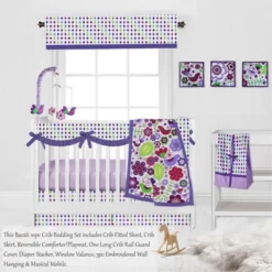 Bacati - Botanical Floral Birds Purple Multicolor 10 Pc Crib Bedding Set With Long Rail Guard Cover -Graco Sales GUEST 87a5013e 0977 44f0 a255 c3ed17e55e0a