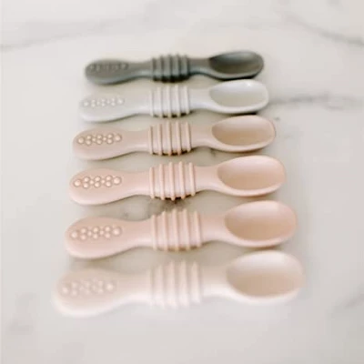 Simka Rose 6pc Silicone Baby And Toddler Spoon Set, Multicolor 5 Simka Rose 6pc Silicone Baby And Toddler Spoon Set, Multicolor - Image 3