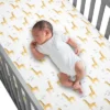 Lambs & Ivy Signature Giraffe Organic Cotton Fitted Crib Sheet - White/Yellow -Graco Sales GUEST 896fcf66 c76d 4e4f a215 be163fbb1262
