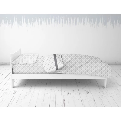 Bacati - Love/Hearts Muslin 4 Pc Toddler Bedding Set, Gray 5 Bacati - Love/Hearts Muslin 4 Pc Toddler Bedding Set, Gray - Image 3