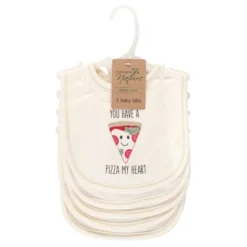 Touched By Nature Baby Organic Cotton Bibs 5pk, Pizza, One Size
