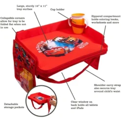 J.L. Childress Disney Baby By 3-in-1 Travel Tray & IPad Tablet Holder, Car Seat Lap Tray For Toddlers & Kids