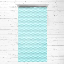 Bacati - Liam Triangles Aqua Muslin 3 Pc Toddler Bed Sheet Set
