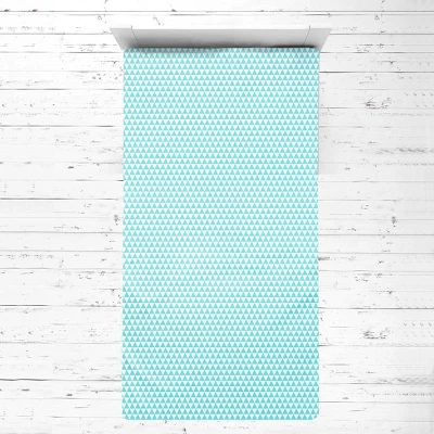 Bacati - Liam Triangles Aqua Muslin 3 Pc Toddler Bed Sheet Set 3 Bacati - Liam Triangles Aqua Muslin 3 Pc Toddler Bed Sheet Set