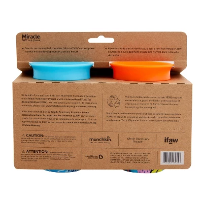 Munchkin Miracle 360° Wild Love Sippy Cup - 2pk - 9oz Orca/Polar 8 Munchkin Miracle 360° Wild Love Sippy Cup - 2pk - 9oz Orca/Polar - Image 6