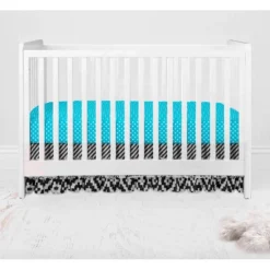 Bacati - Love Black Turquoise 4 Pc Crib Bedding Set With Diaper Caddy -Graco Sales GUEST 8d03976c 156e 46d5 8c29 0f6f4c7bf7ee