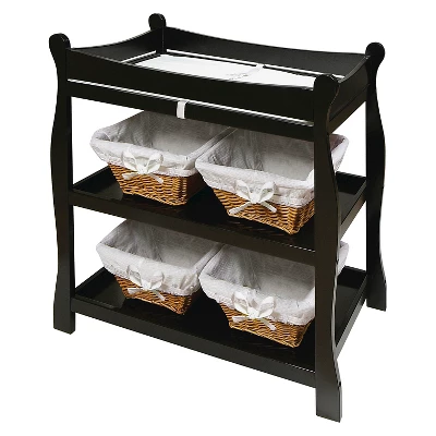Badger Basket Sleigh Style Changing Table - Black 3 Badger Basket Sleigh Style Changing Table - Black