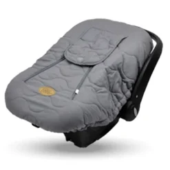 CozyBaby Cozy Cover Quilted Infant Car Seat Insulating Cover With Dual Zippers, Face Shield, And Elastic Edge For Travel During Winter Months, Gray