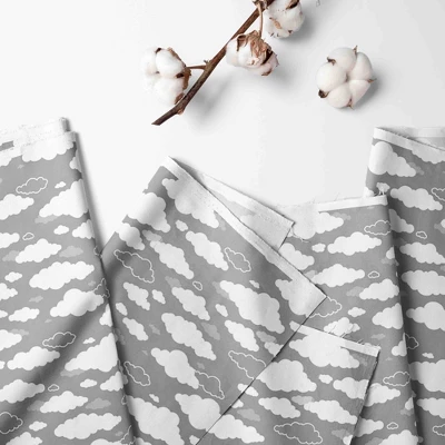 Bacati - Gray Clouds 100 Percent Cotton Universal Baby US Standard Crib Or Toddler Bed Fitted Sheet 4 Bacati - Gray Clouds 100 Percent Cotton Universal Baby US Standard Crib Or Toddler Bed Fitted Sheet - Image 2