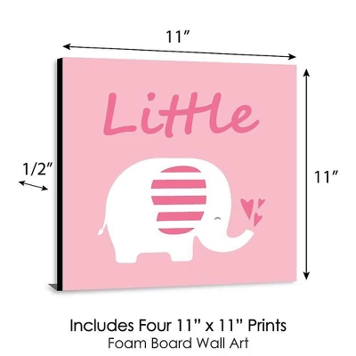 Big Dot Of Happiness Pink Baby Elephant - Kids Room, Nursery Decor And Home Decor - 11 X 11 Inches Nursery Wall Art - Set Of 4 Prints For Baby's Room 7 Big Dot Of Happiness Pink Baby Elephant - Kids Room, Nursery Decor And Home Decor - 11 X 11 Inches Nursery Wall Art - Set Of 4 Prints For Baby's Room - Image 5