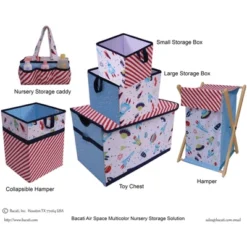 Bacati - Space Multicolor Boys Collapsible Laundry Hamper -Graco Sales GUEST 9684e60d e48d 4790 b85f 68700137a567