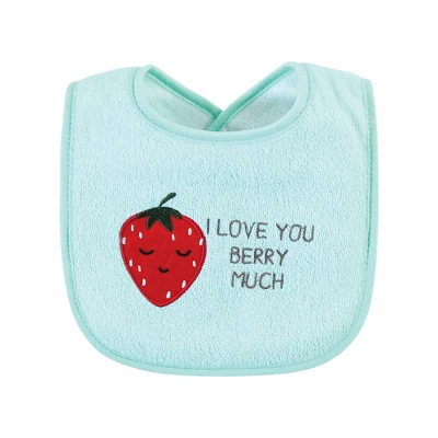 Hudson Baby Infant Girl Cotton Terry Drooler Bibs With Fiber Filling, Fruits, One Size 8 Hudson Baby Infant Girl Cotton Terry Drooler Bibs With Fiber Filling, Fruits, One Size - Image 6