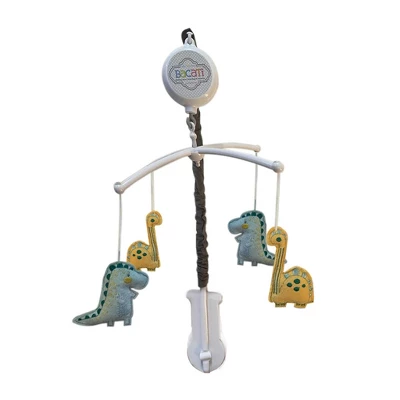 Bacati - Little Dino Boys Teal/Yellow Muslin 6 Pc Crib Bedding Set With Crib Musical Mobile 9 Bacati - Little Dino Boys Teal/Yellow Muslin 6 Pc Crib Bedding Set With Crib Musical Mobile - Image 7