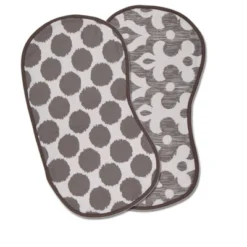 Bacati - Ikat Lilac/Gray Dots/Leopard Muslin 4 Pc Set Of Bibs & Burp Cloths Set -Graco Sales GUEST 97a18d89 52de 4687 944b 6b85d423a75b