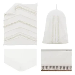 Sweet Jojo Designs Boy Or Girl Gender Neutral Unisex Baby Crib Bedding Set - Bohemian Fringe Collection 4pc