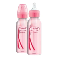 Dr. Brown's Dr. Brown's Options+ Anti-Colic Bottle - Pink And Clear - 8oz/4pk -Graco Sales GUEST 98440335 7f4d 412d 9292 d8f9a28ab5eb