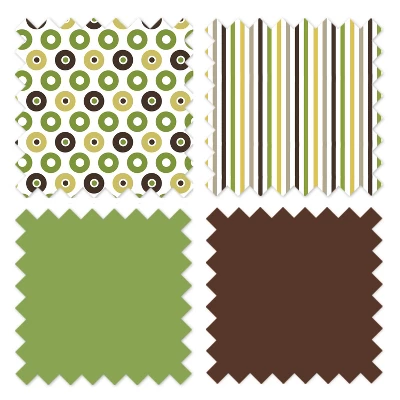 Bacati - Mod Dots Stripes Green Yellow Beige Brown 4 Pc Crib Bedding Set With Diaper Caddy 8 Bacati - Mod Dots Stripes Green Yellow Beige Brown 4 Pc Crib Bedding Set With Diaper Caddy - Image 6