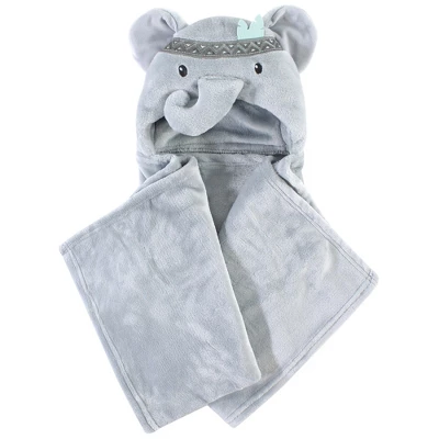 Little Treasure Baby Plush Hooded Blanket, Gray Elephant, One Size 3 Little Treasure Baby Plush Hooded Blanket, Gray Elephant, One Size