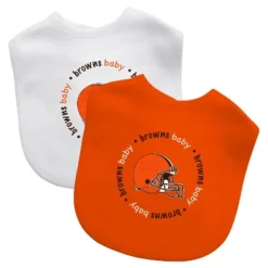 Baby Fanatic Officially Licensed Unisex Baby Bibs 2 Pack - NFL Cleveland Browns