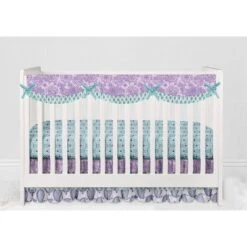 Bacati - Paisley Isabella Purple Lilac Aqua 6 Pc Crib Bedding Set With Long Rail Guard Cover -Graco Sales GUEST 99f0ebac a647 440f 82cf 0b31f94f1c60 1