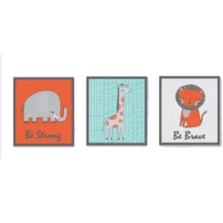 Bacati - Jungle Safari Aqua Orange Gray 10 Pc Crib Bedding Set With Long Rail Guard Cover -Graco Sales GUEST 9a74f0f9 dd0c 46e2 adf8 621638d787a7