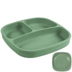 Re-Play Silicone Suction Divided Dining Plate With Lid - Sage -Graco Sales GUEST 9ba6c41b 953e 4970 9330 1c700d5b5720