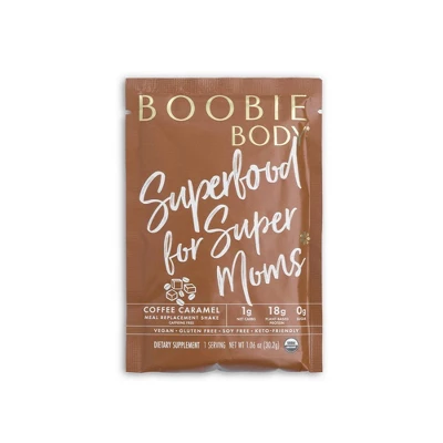 Boobie Body Organic Superfood Plant-Based Protein Shake Coffee Caramel - 1.03oz -10 Single Serve Packets 3 Boobie Body Organic Superfood Plant-Based Protein Shake Coffee Caramel - 1.03oz -10 Single Serve Packets