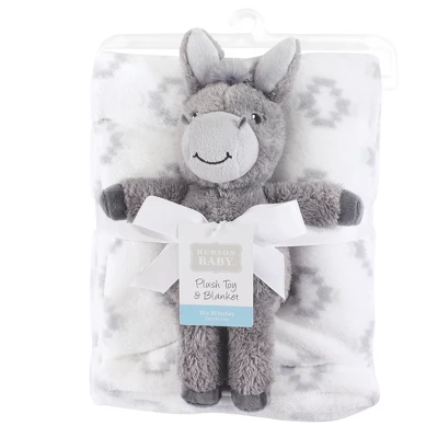 Hudson Baby Unisex Baby Plush Blanket With Toy, Snuggly Donkey, One Size 3 Hudson Baby Unisex Baby Plush Blanket With Toy, Snuggly Donkey, One Size