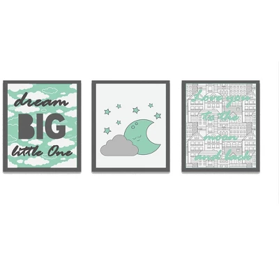 Bacati - Clouds In The City Mint/Gray 10 Pc Crib Bedding Set With 2 Crib Fitted Sheets 9 Bacati - Clouds In The City Mint/Gray 10 Pc Crib Bedding Set With 2 Crib Fitted Sheets - Image 7