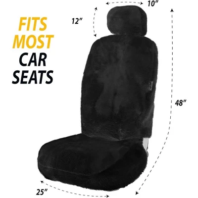 Zone Tech Genuine Sheepskin Black Car Seat Cover, Fluffy Luxury Wool Front Seat Covers, Universal Fits Car, Truck, SUV, & Van 3 Zone Tech Genuine Sheepskin Black Car Seat Cover, Fluffy Luxury Wool Front Seat Covers, Universal Fits Car, Truck, SUV, & Van