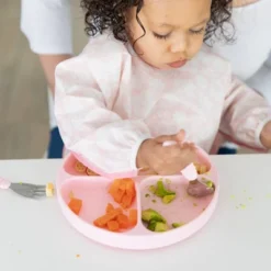 Bumkins Grip Dish Dining Plate - Pink -Graco Sales GUEST a1c72c76 2172 408b ac3f 00397c3d1a5c