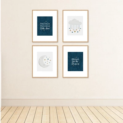 Big Dot Of Happiness Twinkle Twinkle Little Star - Unframed Moon & Cloud Nursery And Kids Room Linen Paper Wall Art - Set Of 4 Artisms - 8 X 10 Inches 4 Big Dot Of Happiness Twinkle Twinkle Little Star - Unframed Moon & Cloud Nursery And Kids Room Linen Paper Wall Art - Set Of 4 Artisms - 8 X 10 Inches - Image 2