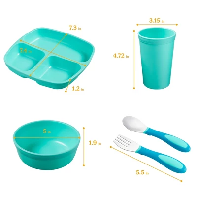 ECR4Kids My First Meal Pal Combo Set, Kids Plastic Tableware And Utensils, 15-Piece 3 ECR4Kids My First Meal Pal Combo Set, Kids Plastic Tableware And Utensils, 15-Piece