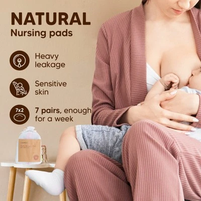 KeaBabies 14pk Soothe Reusable Nursing Pads For Breastfeeding, 4-Layers Organic Breast Pads, Washable Nipple Pads 5 KeaBabies 14pk Soothe Reusable Nursing Pads For Breastfeeding, 4-Layers Organic Breast Pads, Washable Nipple Pads - Image 3
